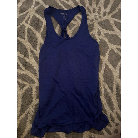 Royal Blue Racer Back Knotted Ideology Tank Top - Picture 1 of 4